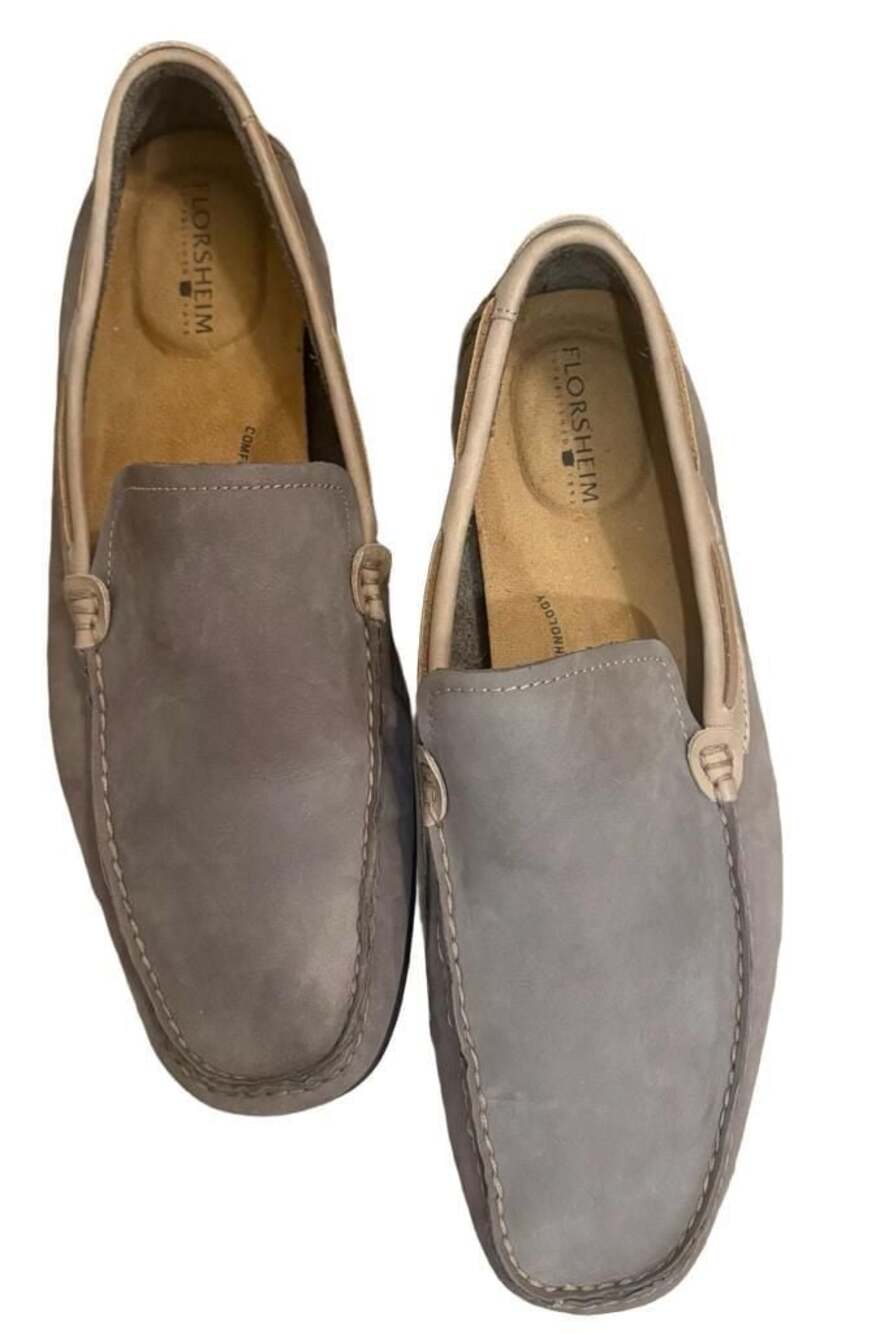 Florsheim Men's Comfortech Gray Leather Driving Loafers